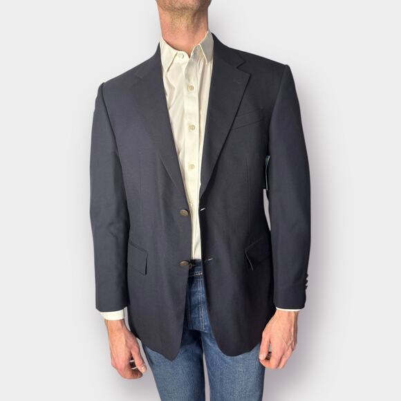 Oscar de la Renta Navy Wool Blazer - Picture 2 of 6